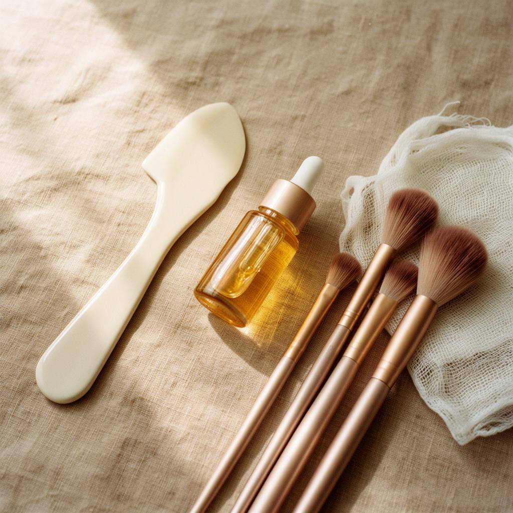Beauty tools flatlay
